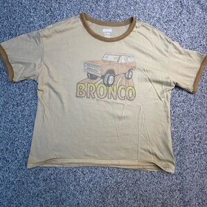 Vintage Tan Graphic Tee with Car Design